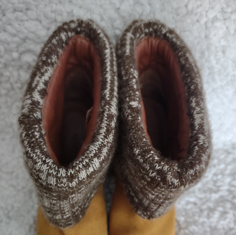 Rachel Comey Suede Wool Knit Cuffed Booties Sz 6 - Picture 3 of 10